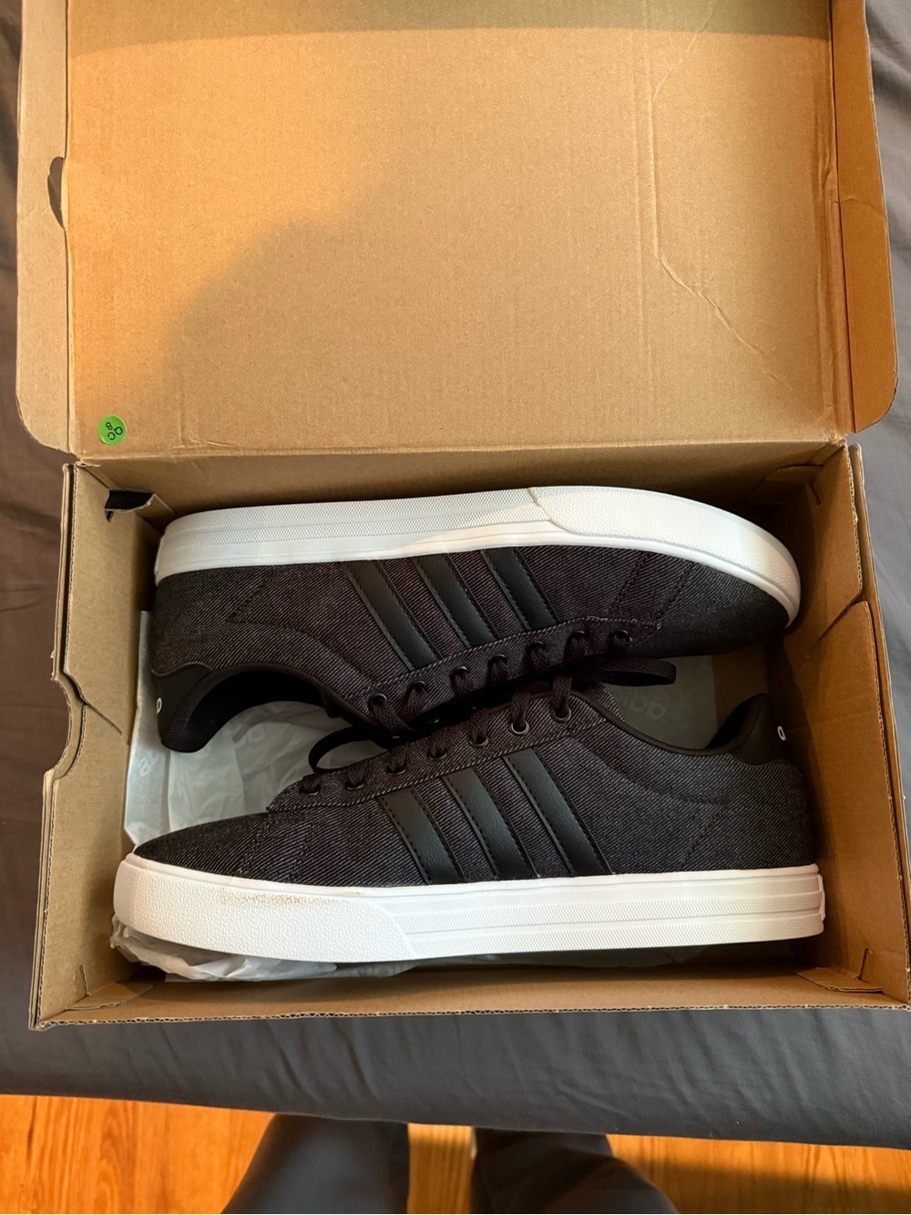 adidas Men's Black Sneakers with White Sole